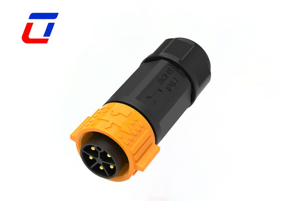 Waterproof DC Power Connector M25 5 Pin 20A Push Lock Outdoor Cable New Energy Connector 