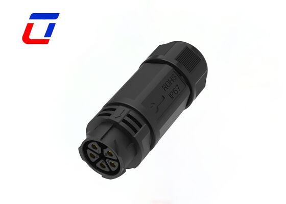 Waterproof DC Power Connector M25 5 Pin 20A Push Lock Outdoor Cable New Energy Connector 