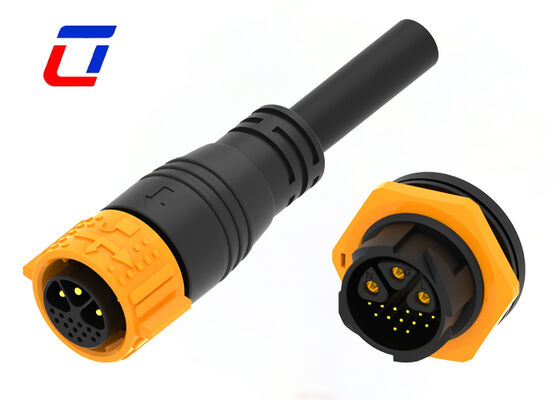 3+13 Pin M25 Multi Pin Male Female Connector PA66 Waterproof 300V Push Lock Connector