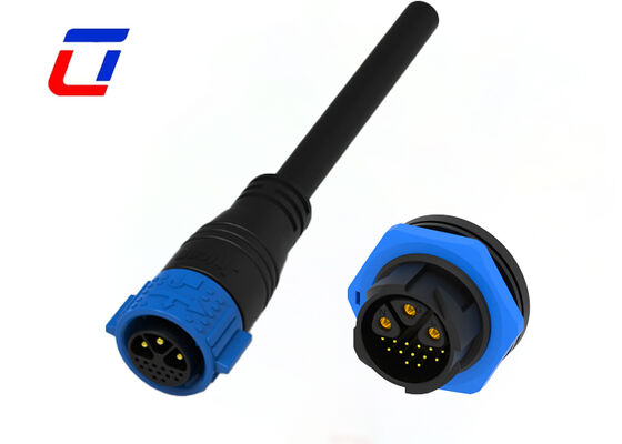 3+13 Pin M25 Multi Pin Male Female Connector PA66 Waterproof 300V Push Lock Connector