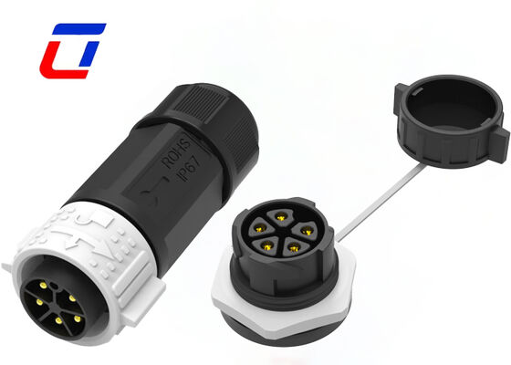 5 Pin Power LED Waterproof Connector M25 20A Plastic PA66 Outdoor Lighting Connectors