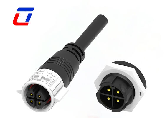 M19 15A 4 Pin DC Power Connector Plastic PA66 Waterproof Wire To Board Quick Connector