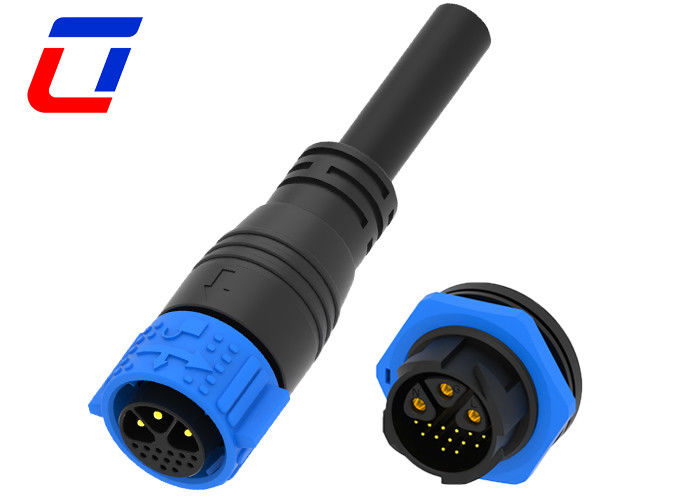 16 Pin Self Locking IP67 Power Connector 3 Pin Male Waterproof Power Cable Connector
