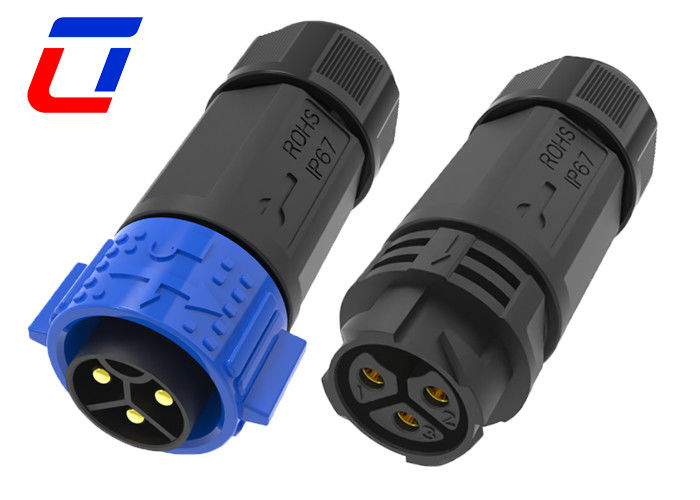 50A Waterproof Male Female Connector 3 Pin Circular Power Connector For 16mm OD
