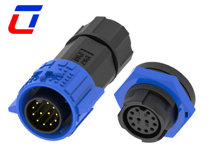 XLR 60V Multi Pin Connectors Waterproof 12 Pin Male To Female Connectors