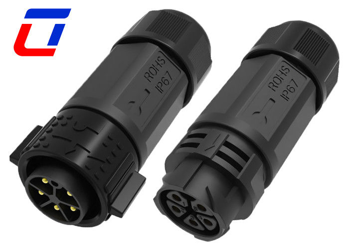 5 Pin Waterproof Cable Connector Male Female Round Outdoor Power Connector 300V