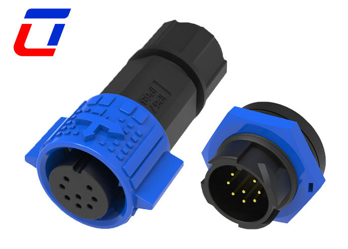 Signal 5A Quick Lock Waterproof Circular Connector 8 Pin M19 For LED