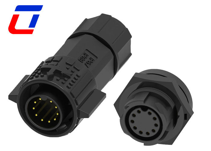 10 Pin Male Outdoor Waterproof Wire Connectors Female Circular Bulkhead Connectors