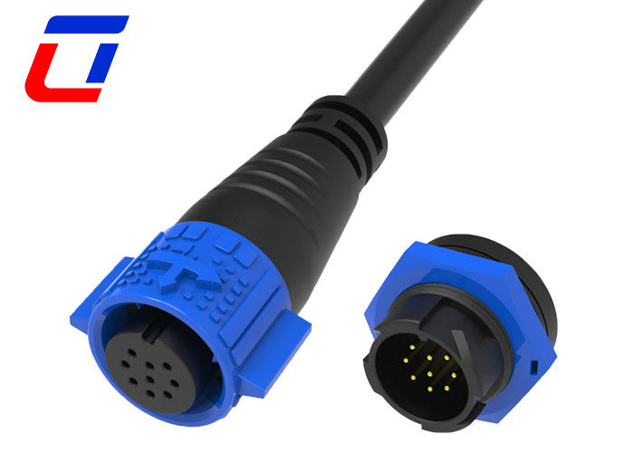 9 Pin Male Female Waterproof Data Connector Push Lock Outdoor Lighting Connectors