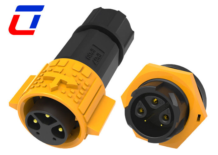 Power Signal Plug Socket IP67 Waterproof Connector 3+2 Pin M19 With Push Lock