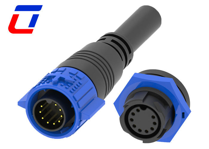 9 Pin Male 12 Volt Waterproof Wire Connectors M19 Female Bulkhead Connector