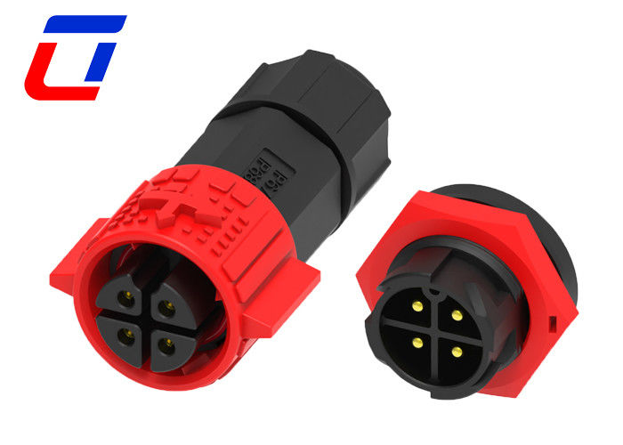 Female Cable Round 4 Pin Waterproof Wire Connector Panel Mount M19 Push Locking