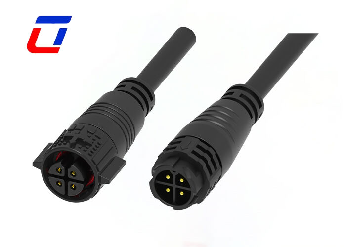 300V 15A IP67 Waterproof  M19 4 Pin  Male To Female Outdoor Power Connector