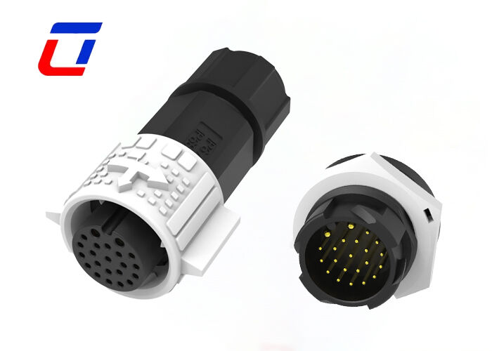waterproof multi 2 pin For Power connectors M19  300V push locking 20 pin data connector