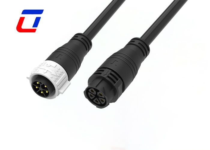 5 Pin Industrial Waterproof Power  300V M25 Cable Push Lock Male To Female Connector