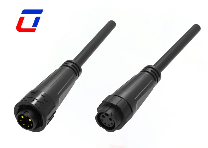 Multi Pin Waterproof Connector M16 2+4 Pin Nylon  Wire Connectors For Industrial Sensors