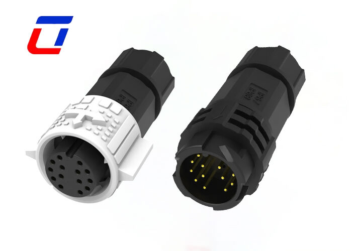Push Locking 14 Pin Waterproof Connector M19 OEM Gold Plated Wire Connectors