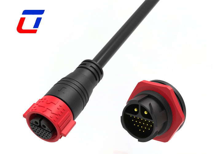 Plastic Circular Connectors M25 2+20Pin  Low Voltage IP67 Waterproof Connector