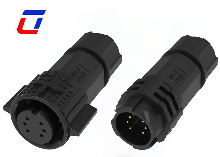 300V M19 Male Female Connector 6 Pin Nylon Outdoor Waterproof Cable Connector