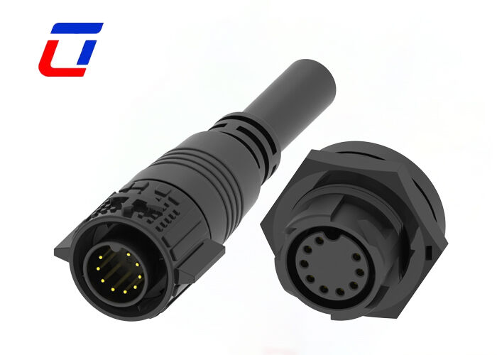 M19 Wire To Board Connector 9 Pin Outdoor Quick Lock Signal Molded Connectors