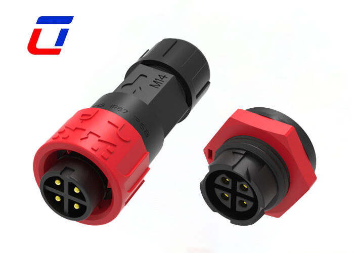 M16 Male Female Connector 10A 4 Pin TUV Plug Socket Connectors For Power
