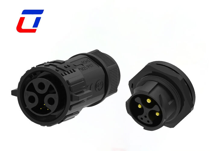 M25 3+3 Pin Reliable PA66 Waterproof Connectors IP67 Panel Mount Circular Connector