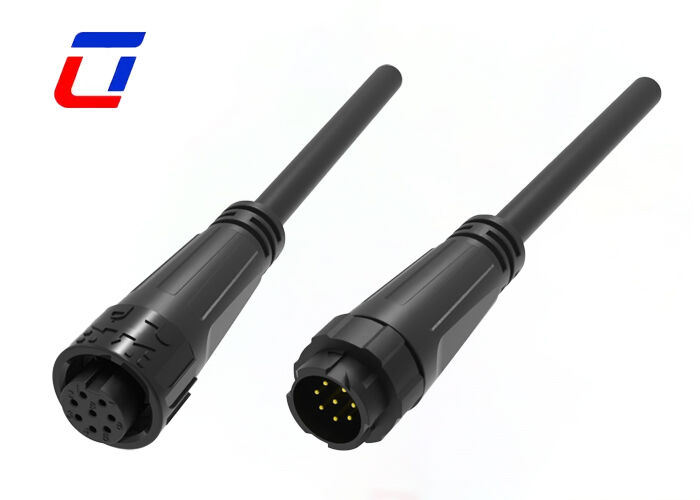 M16 300 Volt Waterproof Wire Connectors IP67 8 Pin Data Connector For LED Control