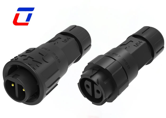 2 Pin Circular Power Cable Connector M16 Waterproof Quick Disconnect IP67 Connectors