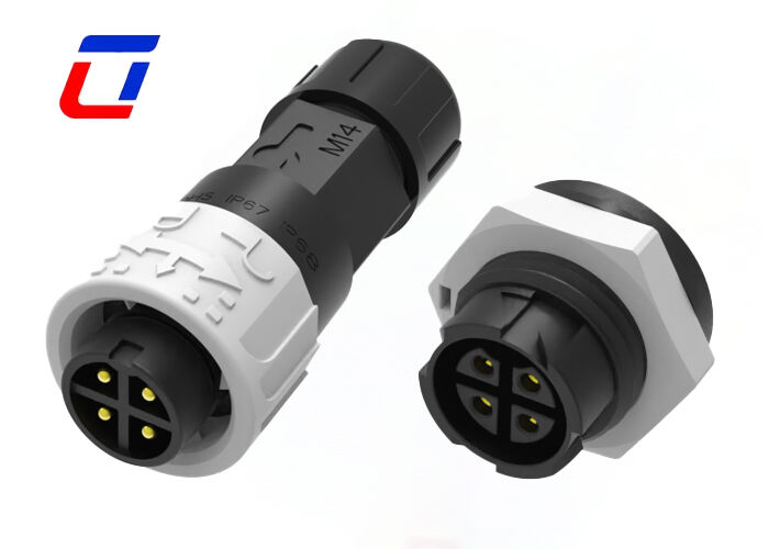 10A M16 4 Pin Electrical Connectors Push Locking Outdoor Wire To Board Connector
