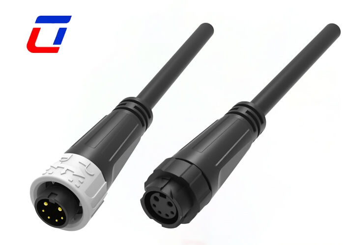 2+4 Pin Waterproof LED Connectors M16 300V IP67 Cable To Cable Connectors Quick Lock