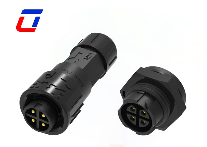 M16 4 Pin Connector Round Waterproof Outdoor Male To Female Connector 10A For Power