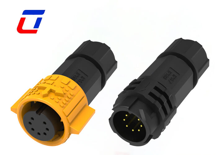 Low Current Waterproof Connectors For Landscape Lighting 7 Pin Data M19 Quick Locking