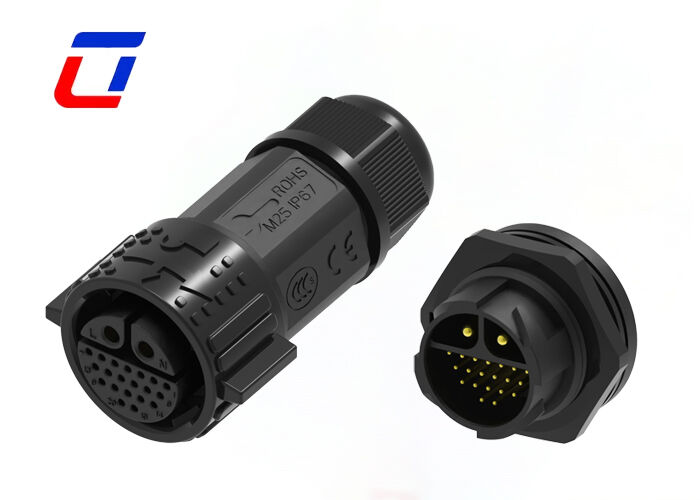 M25 2+20 Pole Cable Connector Quick Release IP67 Solar Wire To Board Connectors