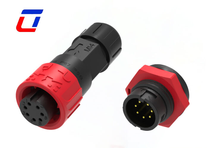 IP67 M16 7 Pin 300V Low Voltage LED Connectors Circular Male Female Connector Sizes