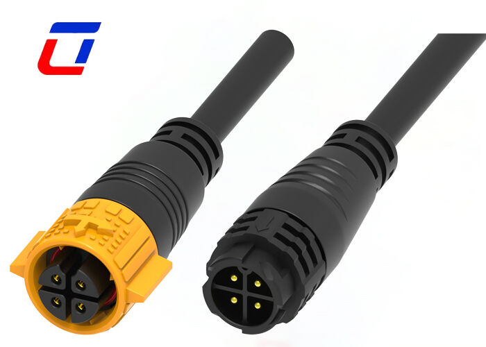 15A 4 Pin Electrical Wire To Wire Connectors M19 PA66 Plastic Waterproof Power Connector