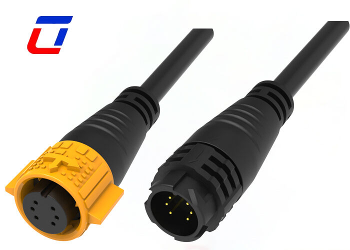M19 Male To Female Cable Connectors OEM 6 Pin Waterproof 300V Connector For Data