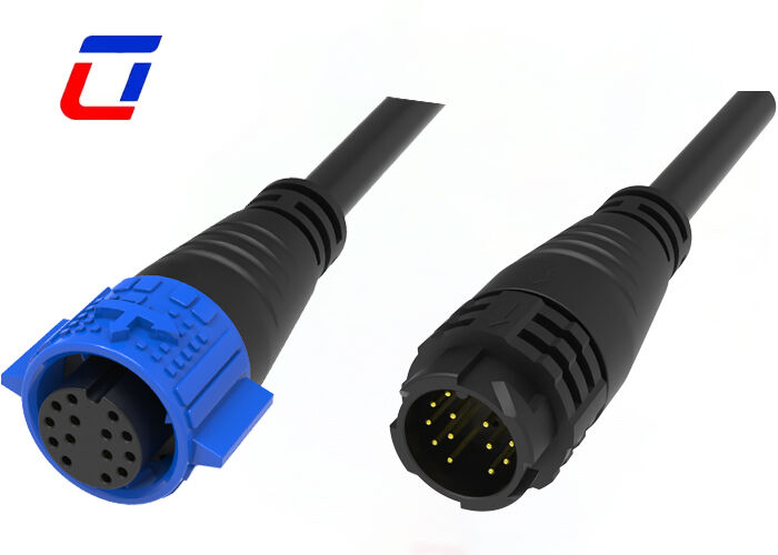 M19 300V Molded LED Control Quick Connector 14 Pin Waterproof Outdoor Cable Connector 