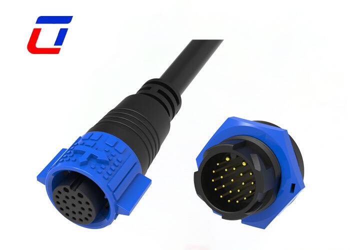 2+20 Pin M19 Molded Cable Connectors Industrial Waterproof Power Data Connector Made In China