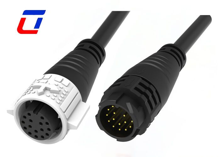 M19 16 Pin Signal Male Female Connector Gold Plated IP67 Connectors Waterproof