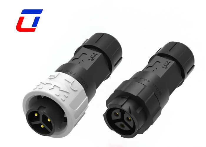 M16 3 Pin 10A Plastic Male Female Connectors Push Lock Waterproof Power Connector