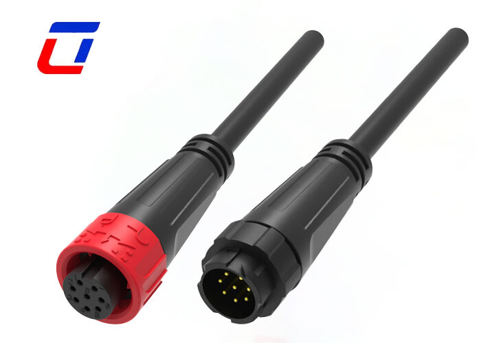 M16 IP67 Waterproof Molded Cable To Cable Connectors Push Lock 8 Pin Data Connector