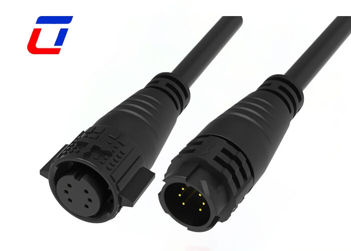 M19 6 Pin 10A Gold Plated Wire Connectors PA66 Waterproof Data Connector
