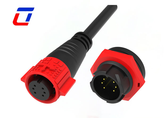 Signal Transmission M19 6 Pin Outdoor Waterproof Wire Connectors IP67 Quick Plug Socket 