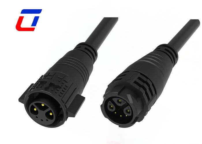 PA66 M19 Outdoor Waterproof Cable Connector Power And Signal 3+3 Multi Pin Connectors 300V