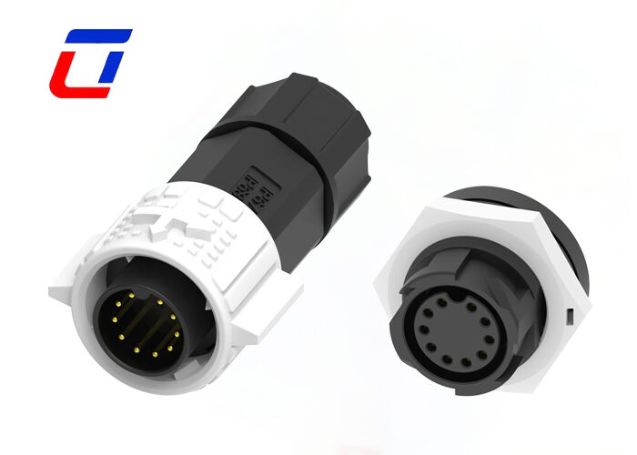 M19 10 Pin Waterproof Panel Mount Connector 5A 300V Quick Lock Round Data Connector
