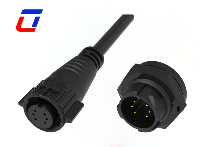 Low Current 10A Quick Release Wire Connector M19 6 Pin Data 300V Waterproof Connector