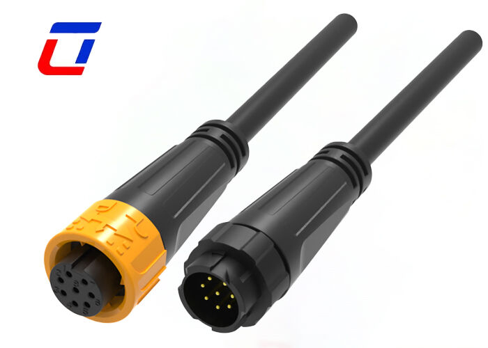 Gold Plated M16 8Pin Plastic Male Female Connectors 300V Waterproof Cable Connector
