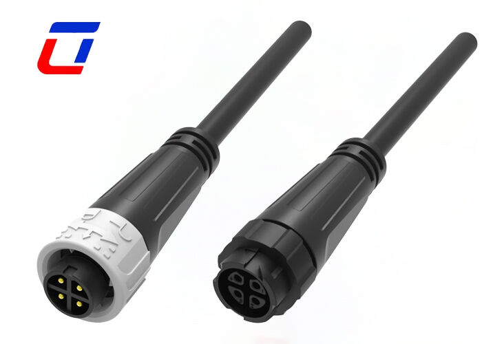 M16 Push Lock Electrical Male Female Connectors Outdoor Waterproof Connector 10A 4 Pin 