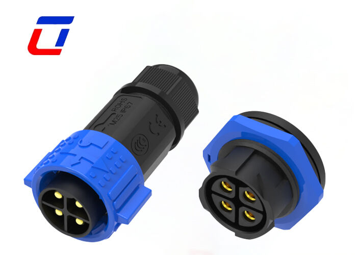 High Current 50A M25 4 Pin Male To Female Connector PA66 Plastic Circular Connectors