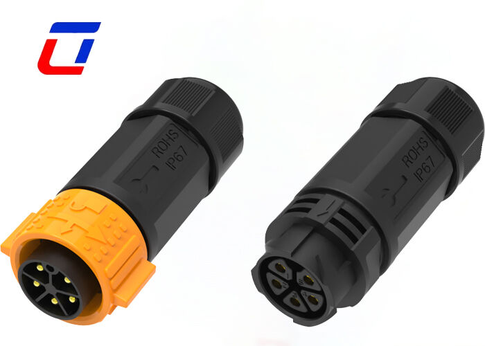 Waterproof DC Power Connector M25 5 Pin 20A Push Lock Outdoor Cable New Energy Connector 
